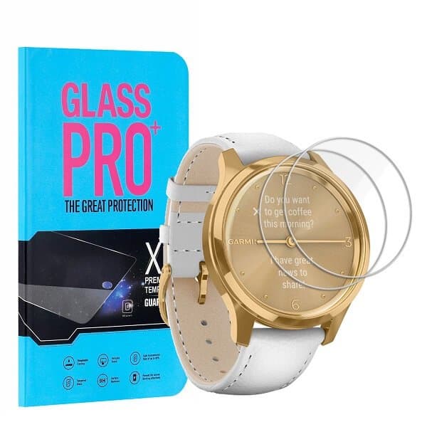 (2 Pcs) Garmin Vivomove 3S Screen Protector Full Coverage Tempered Glass Guard (2 Pcs) Garmin Vivomove 3S Screen Protector Full Coverage Tempered Glass Guard